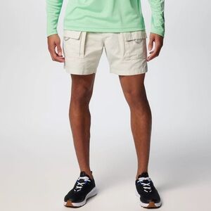 Columbia PFG Brewha II Cargo Utility Outdoor Hiking Fishing Shorts Stone Sz L